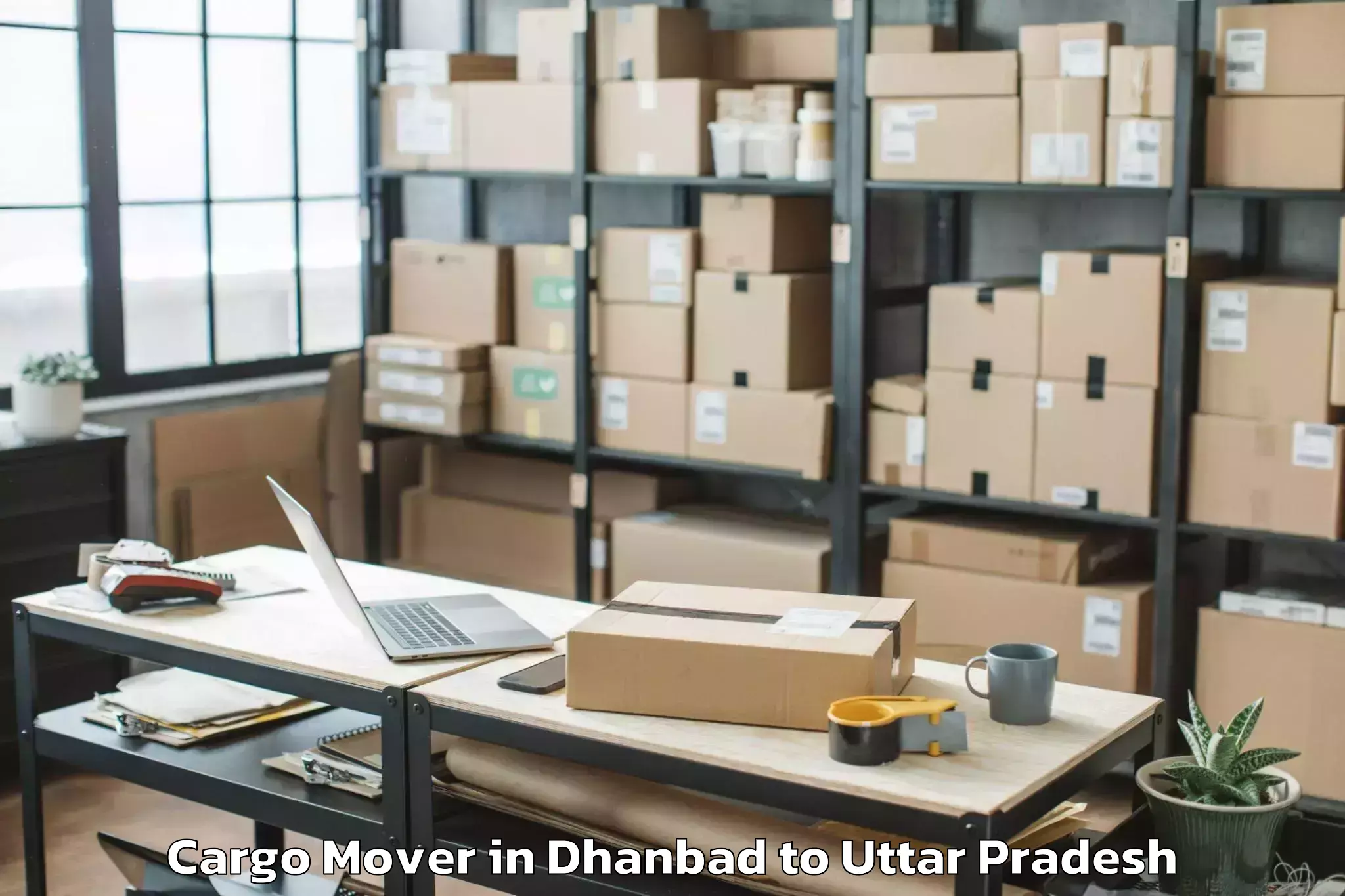 Quality Dhanbad to Manjhanpur Cargo Mover